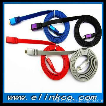 high version premium flat HDMI cable type A Aluminum shell support 3D